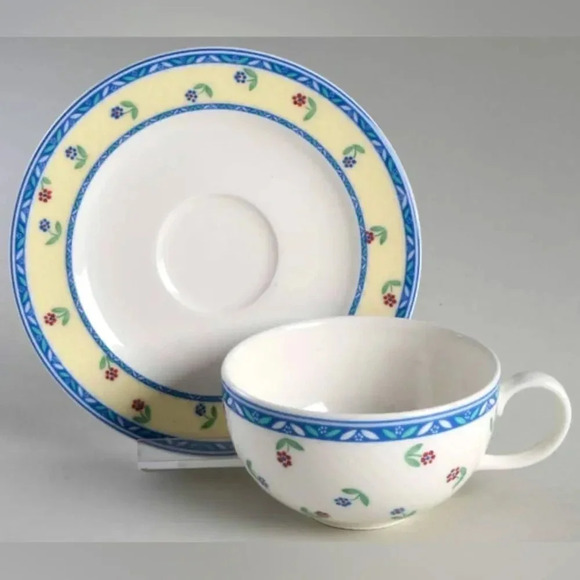 VILLEROY & BOCH Adeline Flat Cup & Saucer Set - Picture 1 of 1